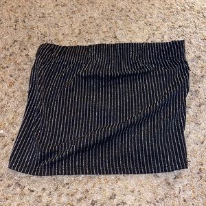 Black sparkle striped crop top